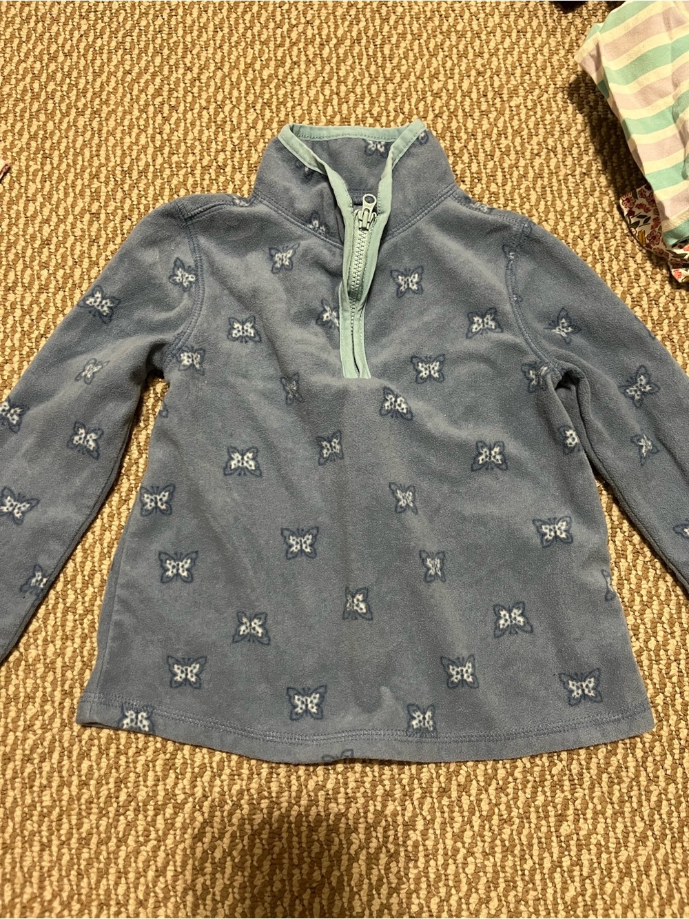 Girls 3T OshKosh B'gosh Light Blue Butterfly Half-Zip Fleece sweater